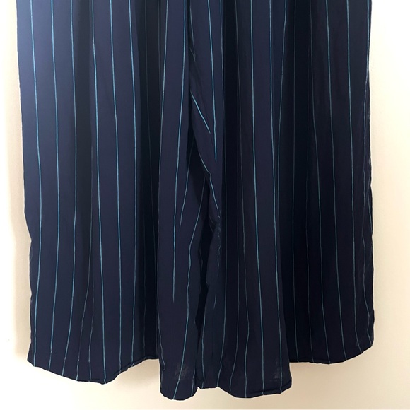 Anthropologie Mixed Stripe Wide Leg Pants in Navy Blue Multi Size S NWT - Picture 9 of 13